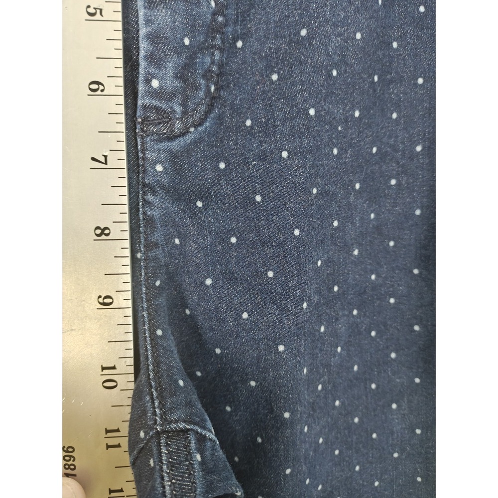 Talbots Curvy Fit Women's Polka Dot Straight Leg Jeans Size 12 - Picture 9 of 12